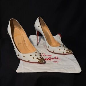 Christian Louboutin Degraspike White Gold Spike Pumps Size 38 (US8) 120mm heel